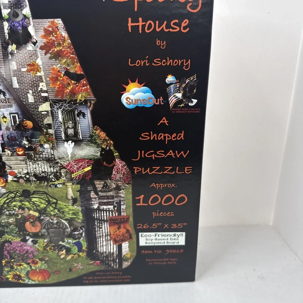 NEW Sealed Spooky House Puzzle SunsOut Lori Schory Halloween Shaped 1000 Pc